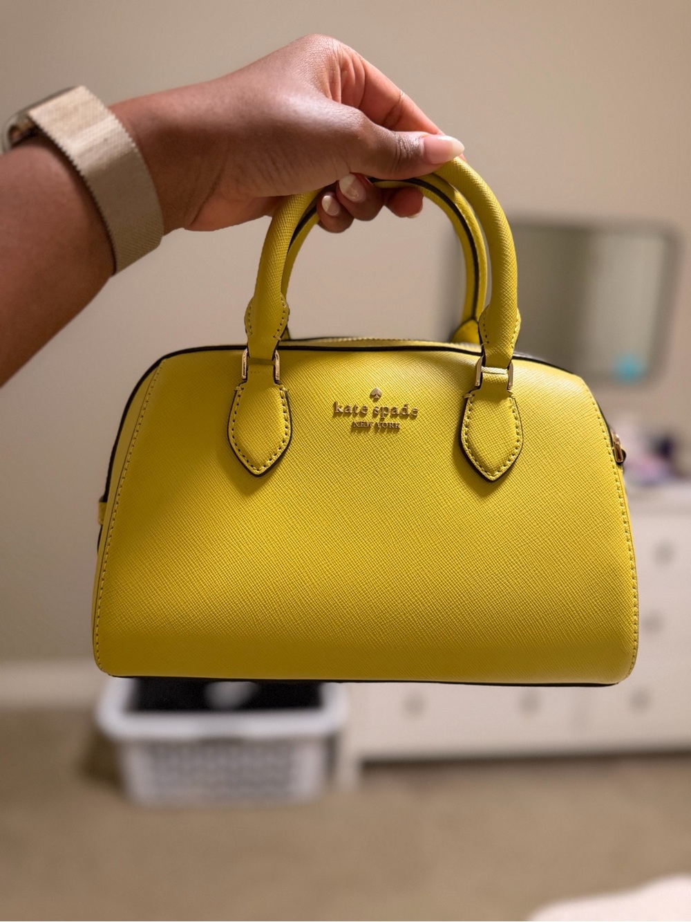 kate spade yellow mini satchel handbag